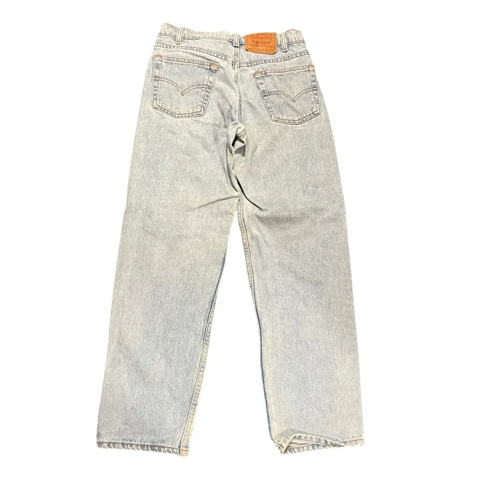Vintage Levis 555 Relaxed Fit Straight Leg Jeans Light Wash Made in USA 31x30